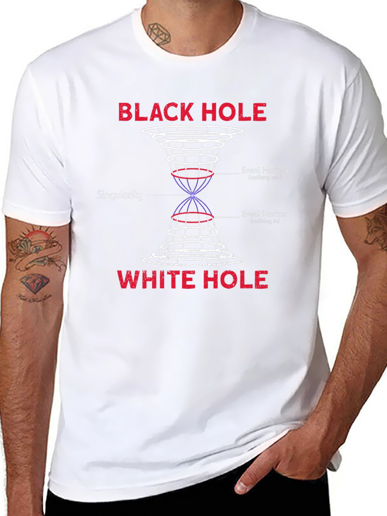 Black Hole White Hole Science Graphic T-Shirt