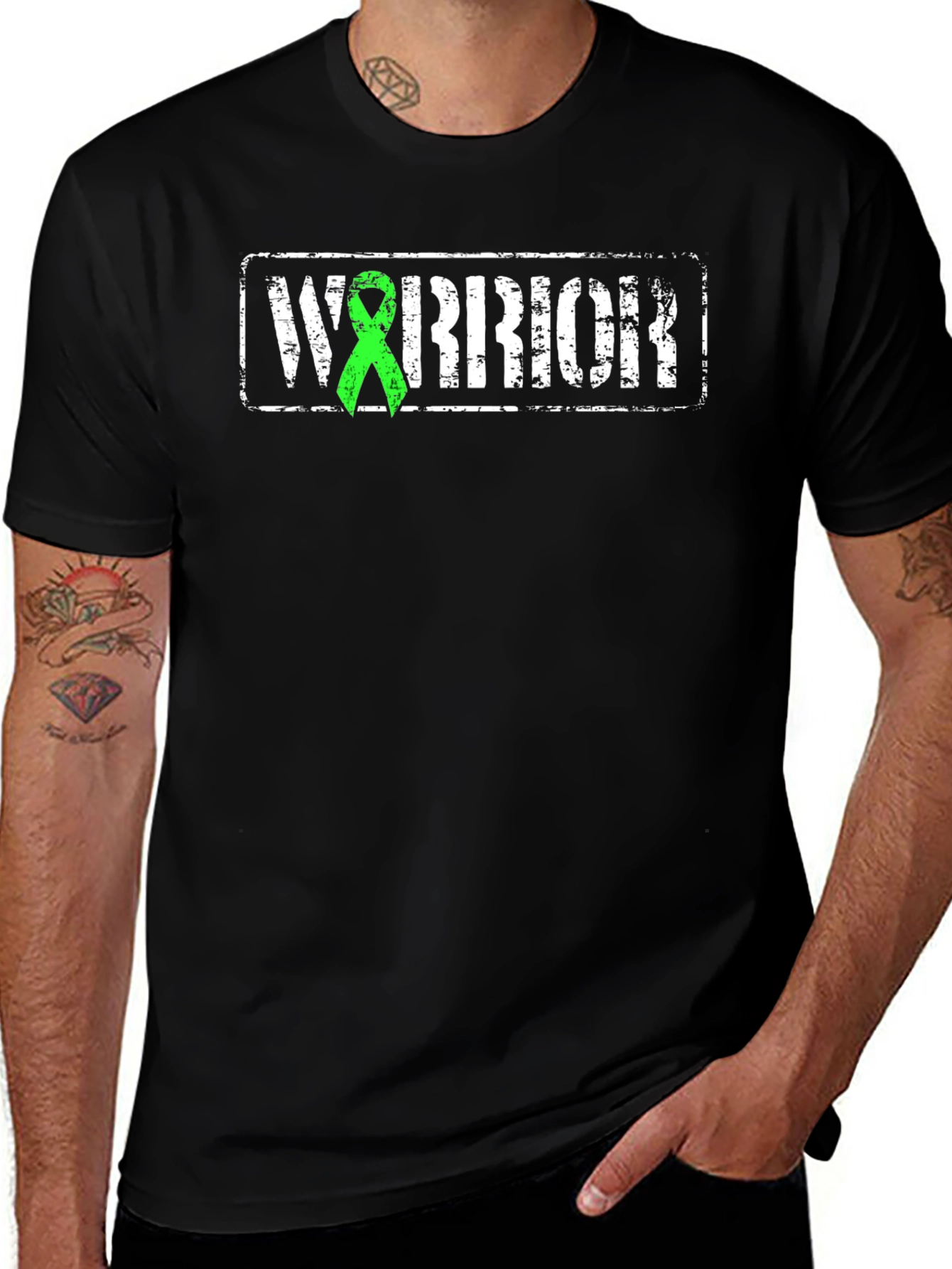 Warrior Green Ribbon Awareness T-Shirt