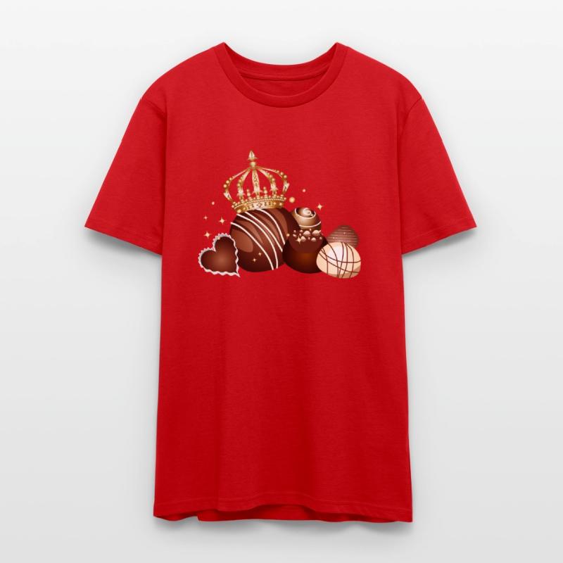 Fine chocolate pralines decorated with a crown