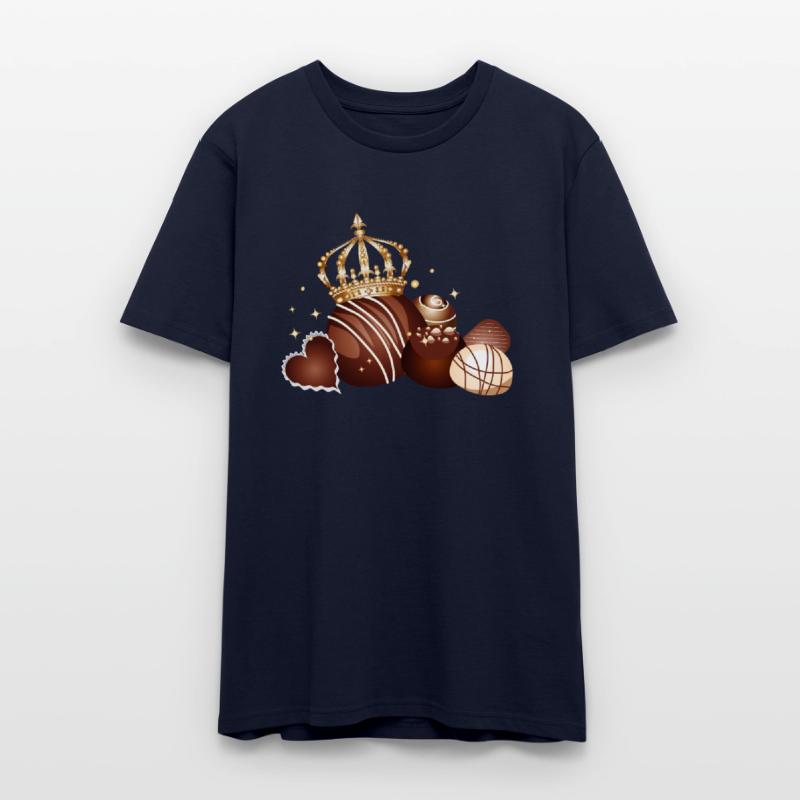 Fine chocolate pralines decorated with a crown