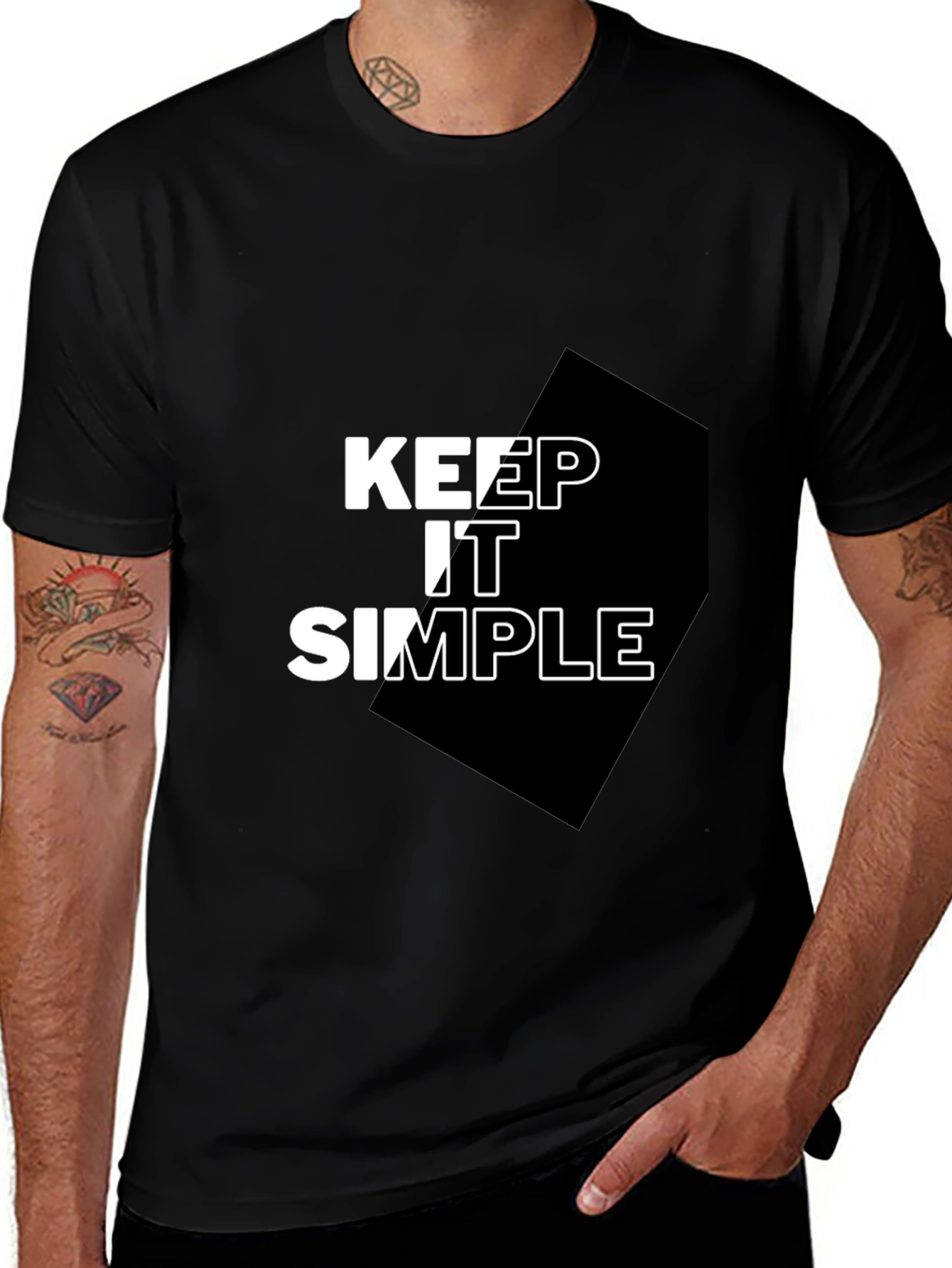 Keep It Simple Black Graphic Tee