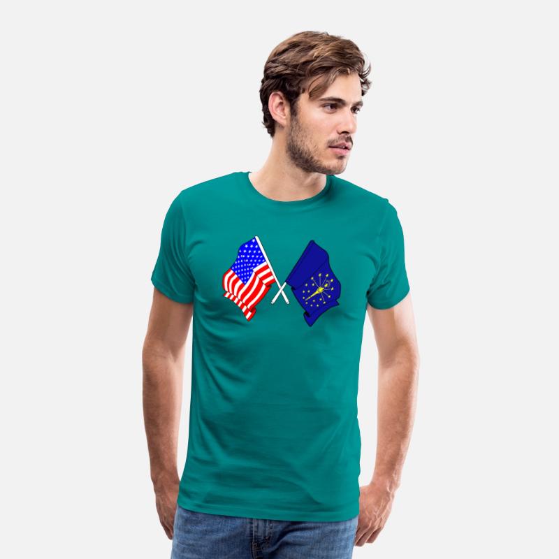 Flag USA and state Indiana crossed