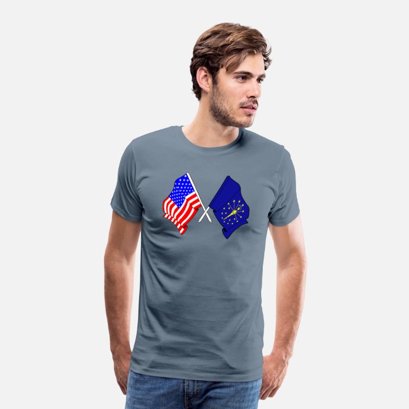 Flag USA and state Indiana crossed