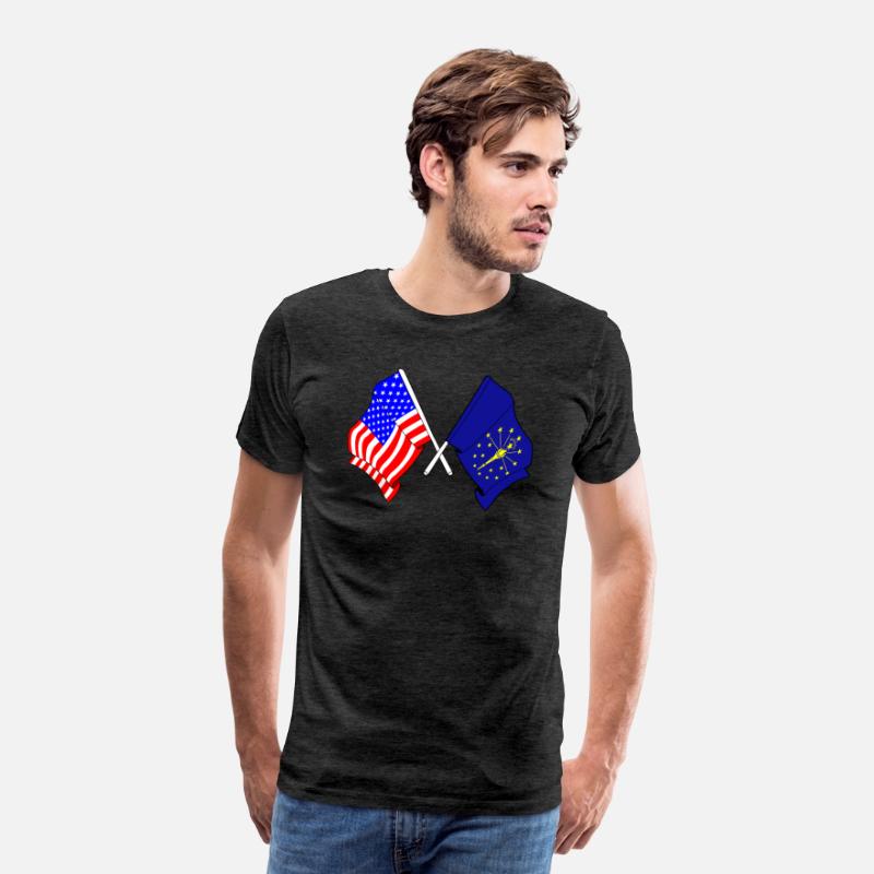 Flag USA and state Indiana crossed