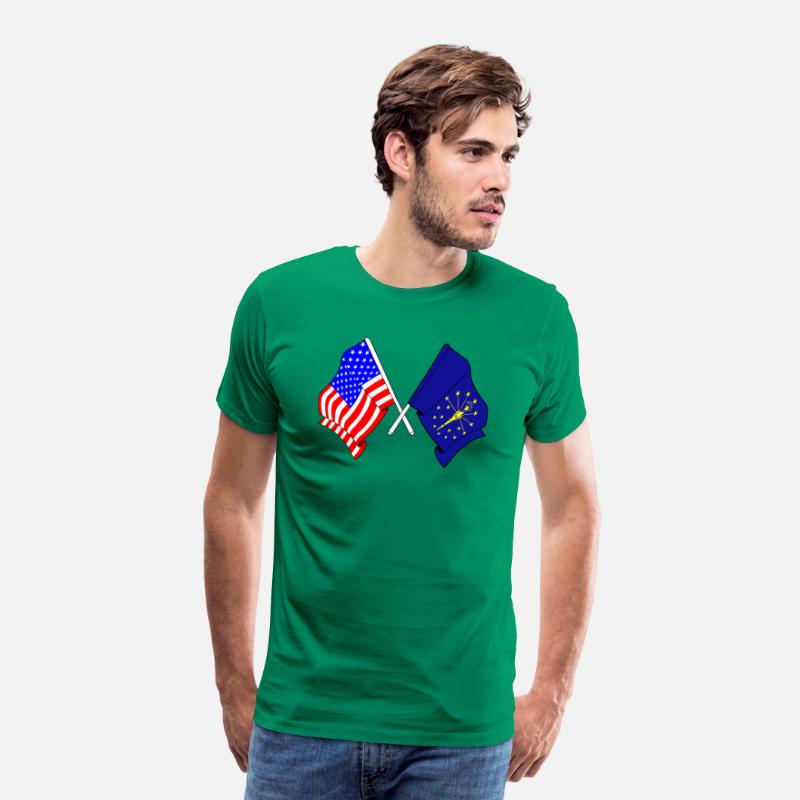 Flag USA and state Indiana crossed