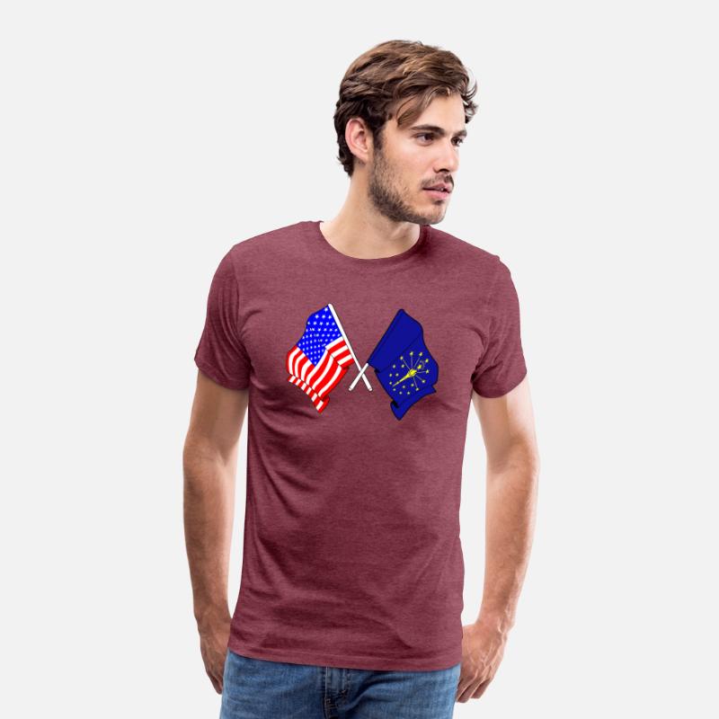 Flag USA and state Indiana crossed