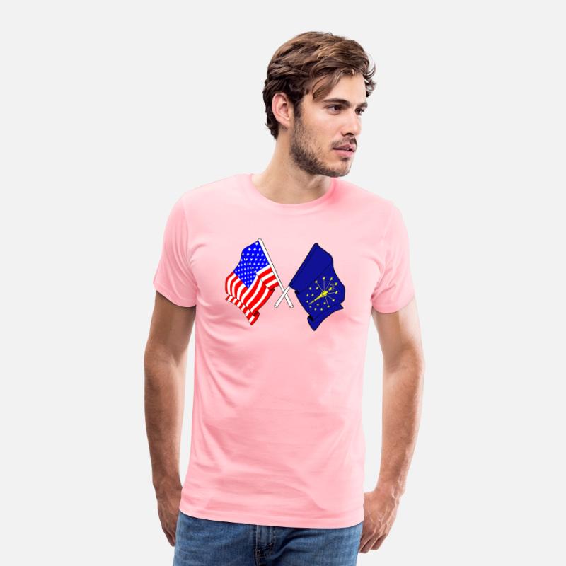 Flag USA and state Indiana crossed