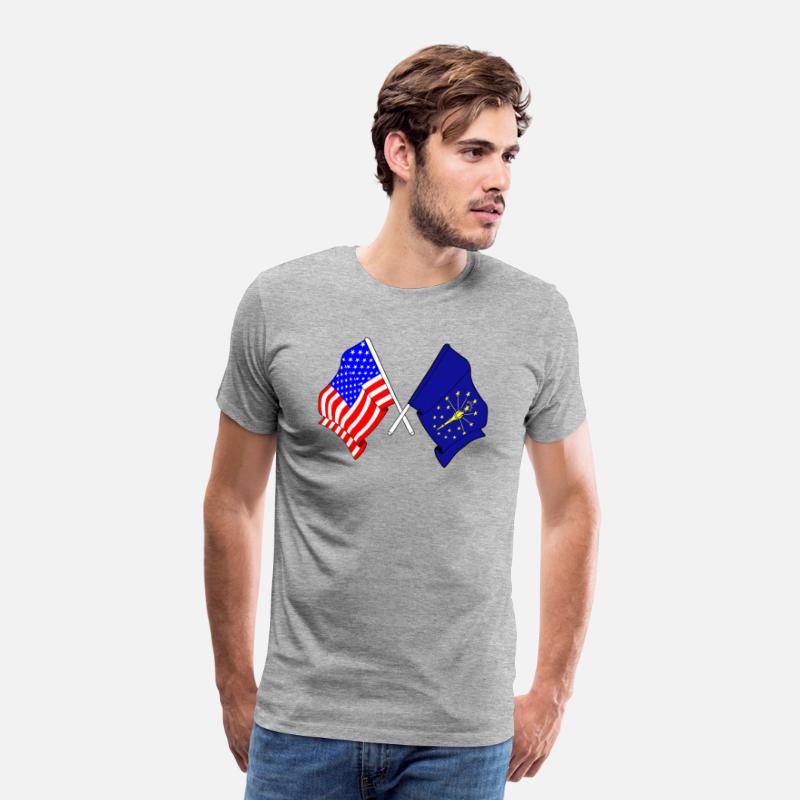 Flag USA and state Indiana crossed