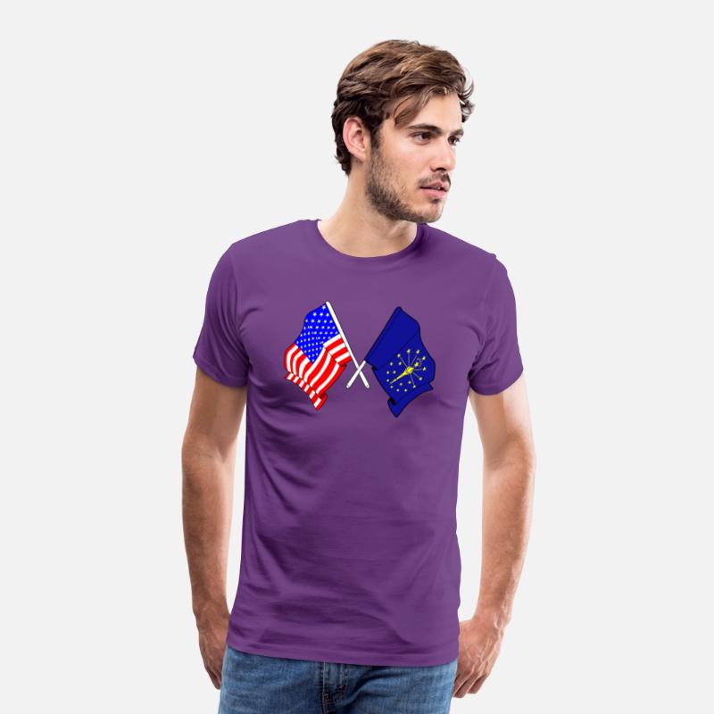 Flag USA and state Indiana crossed
