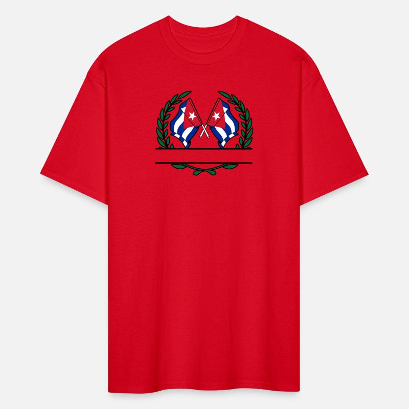 Flags Cuba in laurel wreath banner