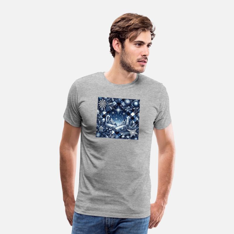 flannel blue and white christmas