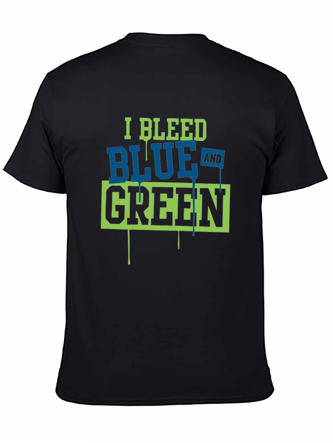 I Bleed Blue and Green Graphic T-Shirt