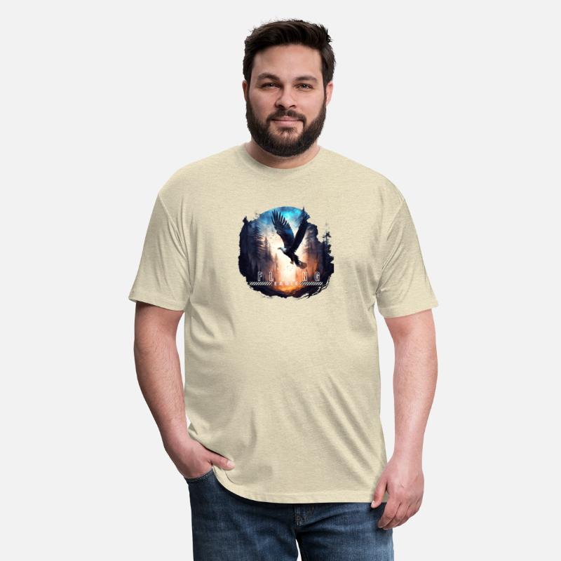 Forest and flying eagle