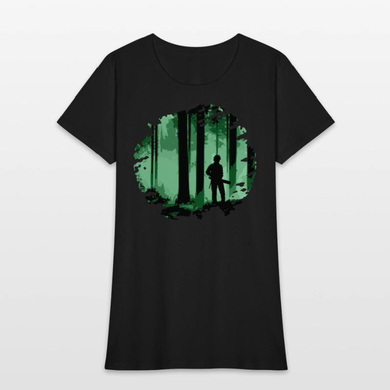 Forestry worker in forest (Green)