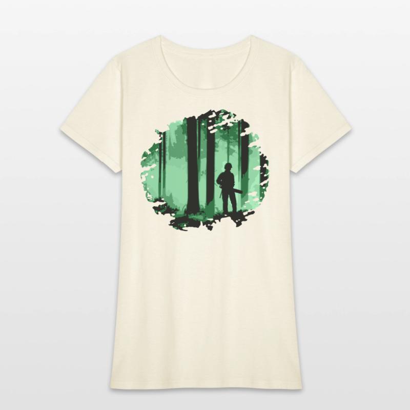 Forestry worker in forest (Green)