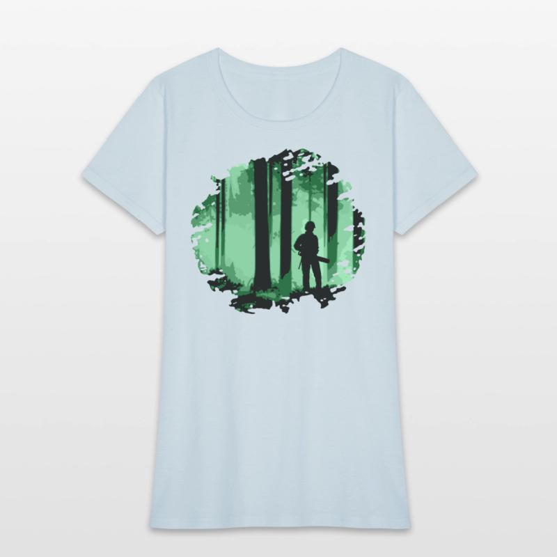 Forestry worker in forest (Green)