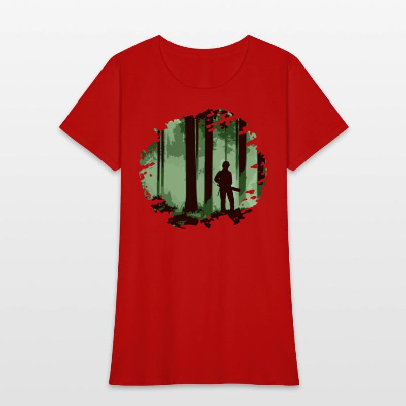 Forestry worker in forest (Green)