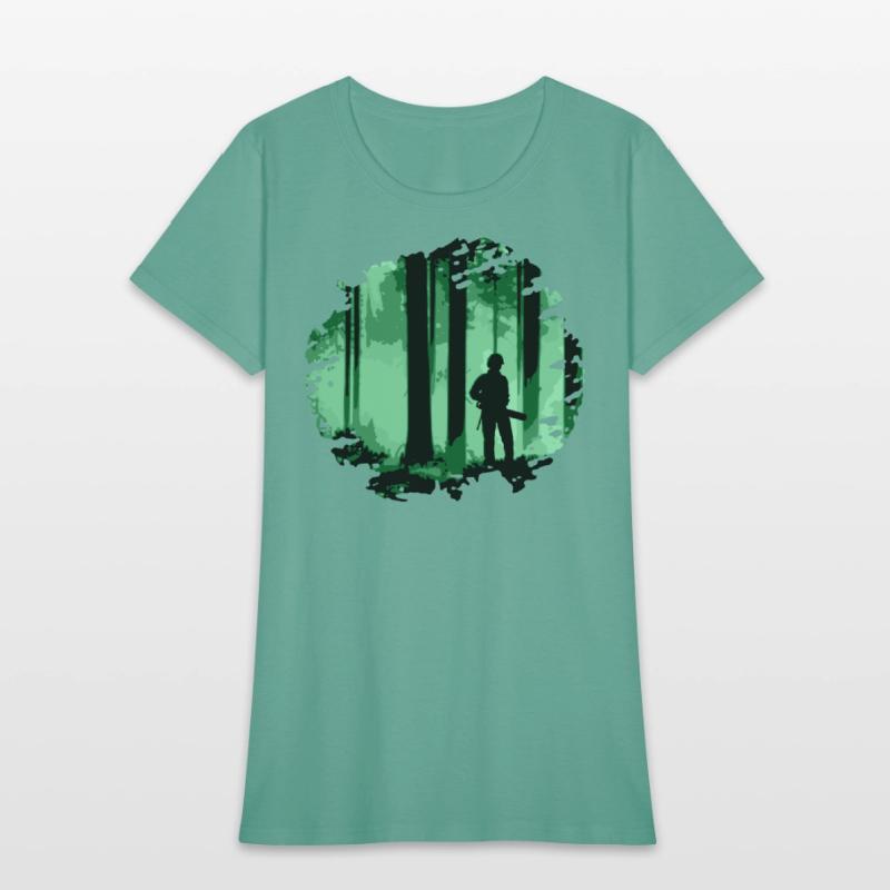 Forestry worker in forest (Green)