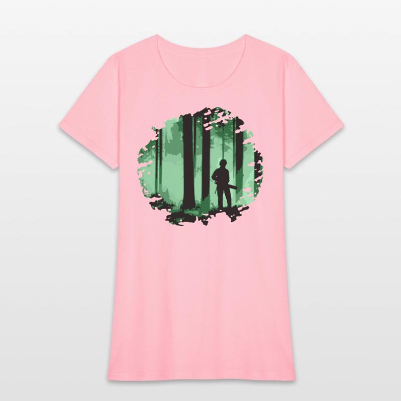 Forestry worker in forest (Green)