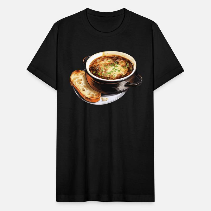 French Onion Soup Served A Slice Of Baguette