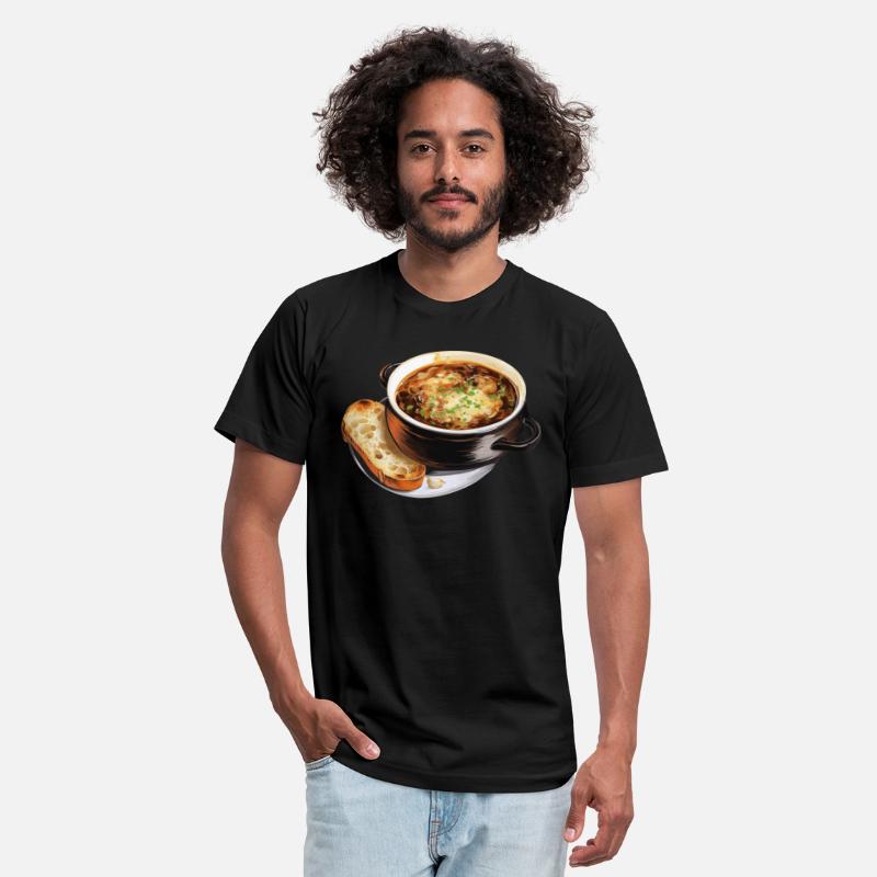 French Onion Soup Served A Slice Of Baguette