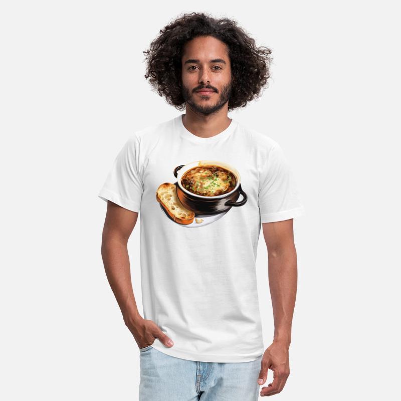 French Onion Soup Served A Slice Of Baguette
