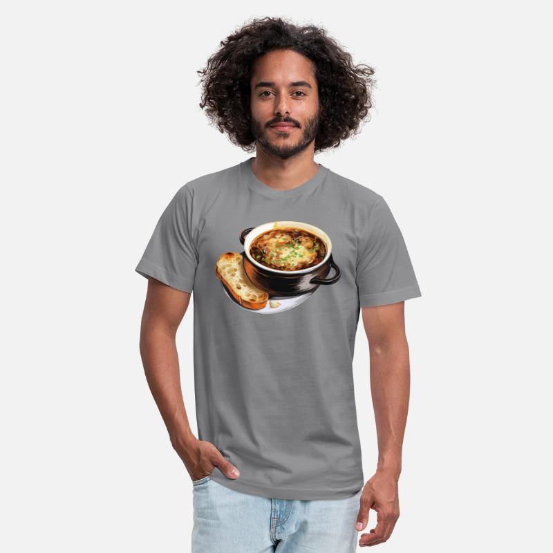 French Onion Soup Served A Slice Of Baguette
