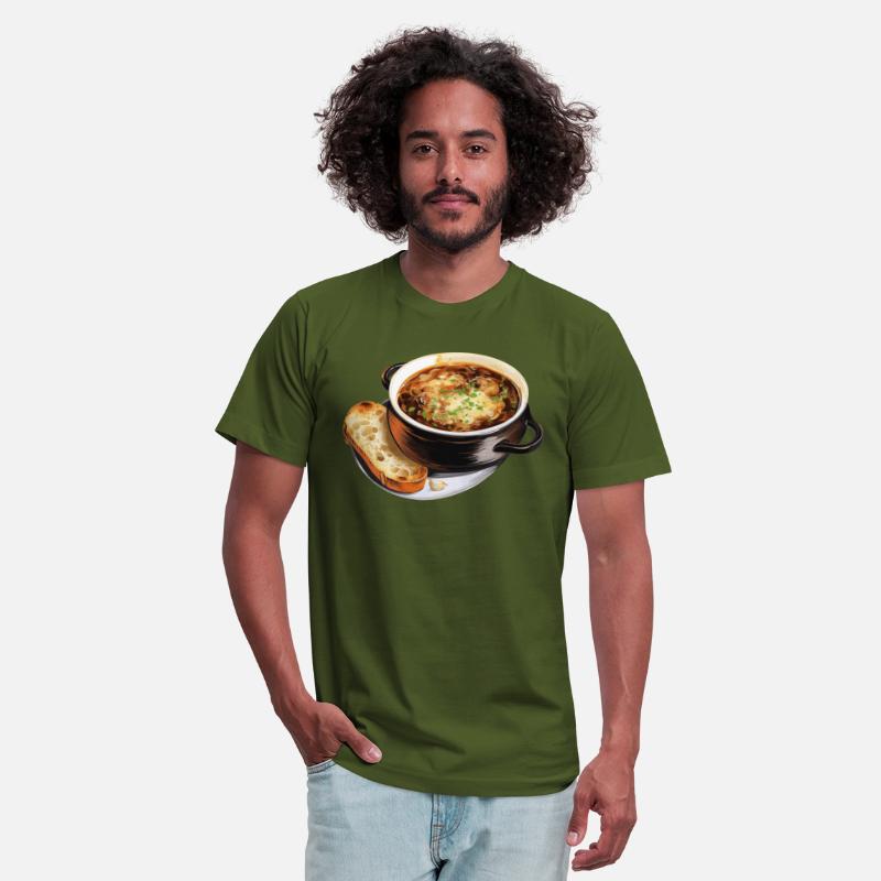 French Onion Soup Served A Slice Of Baguette