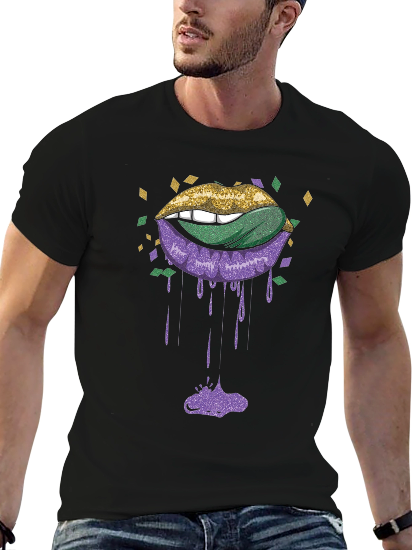 Mardi Gras Lips Graphic Tee