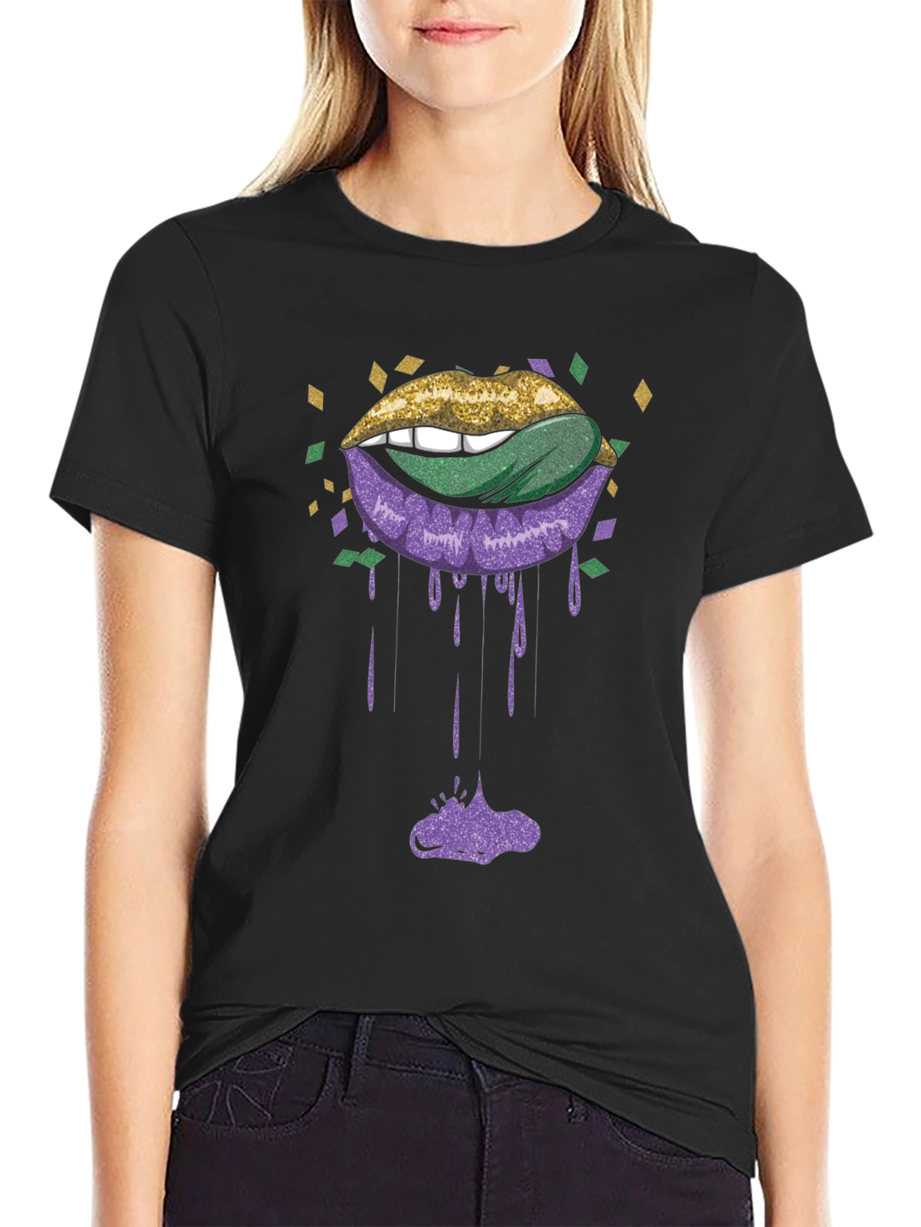 Mardi Gras Lips Graphic Tee