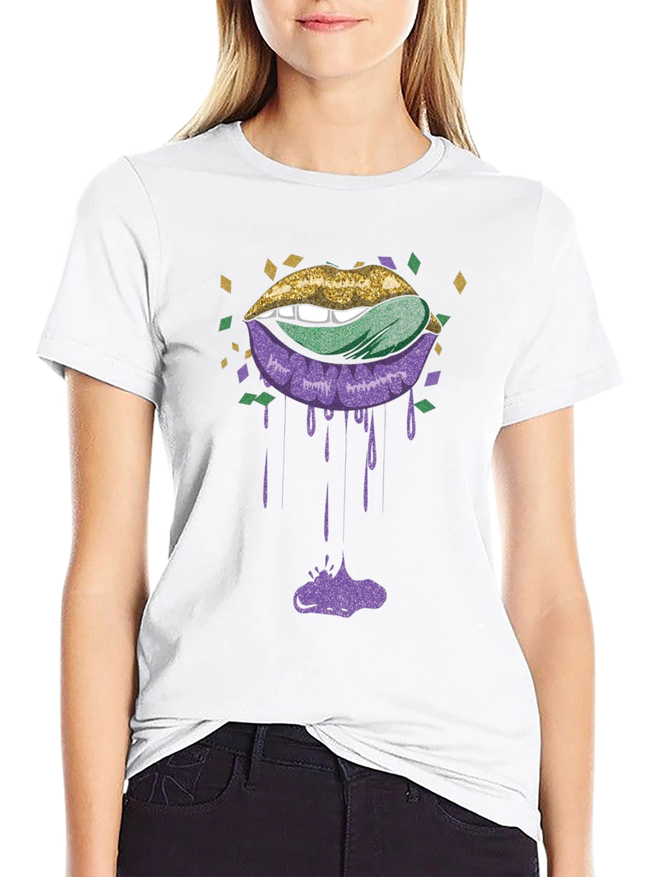 Mardi Gras Lips Graphic Tee