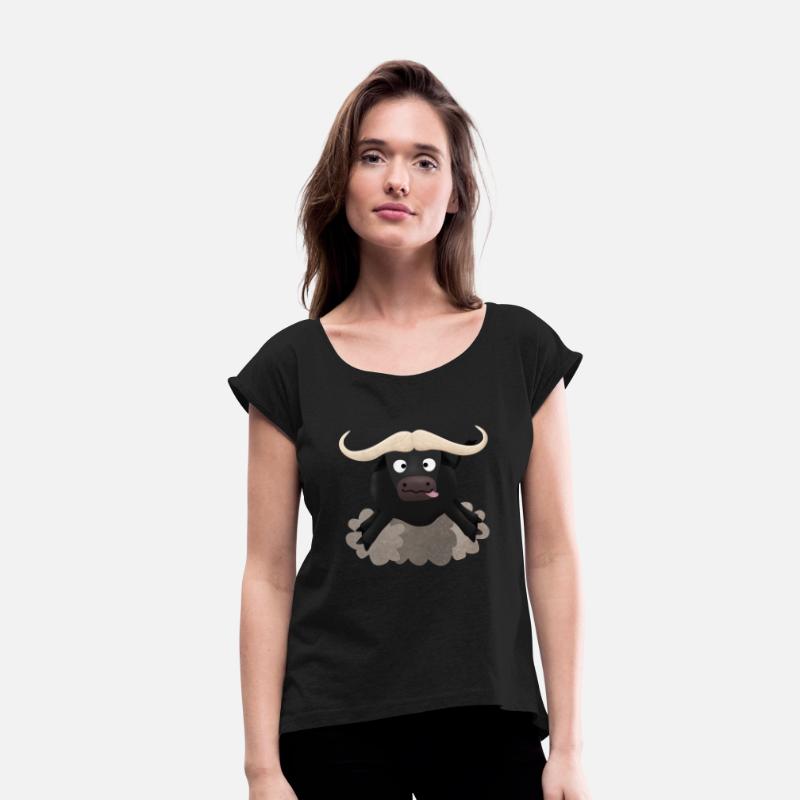 Funny running water buffalo cartoon