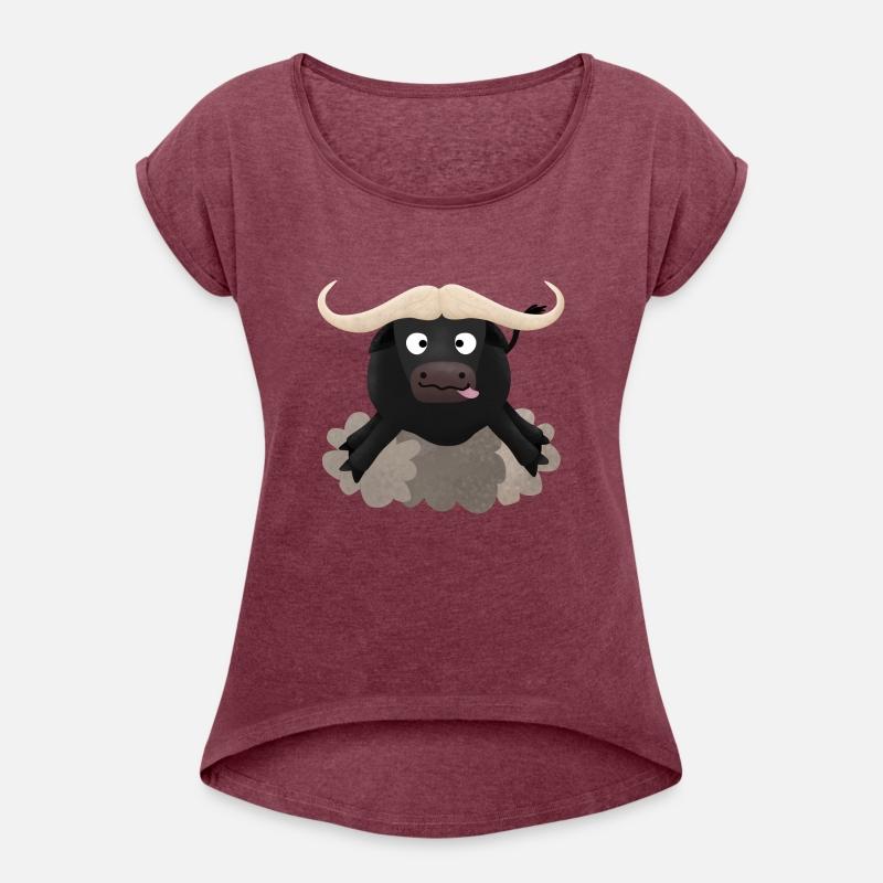 Funny running water buffalo cartoon
