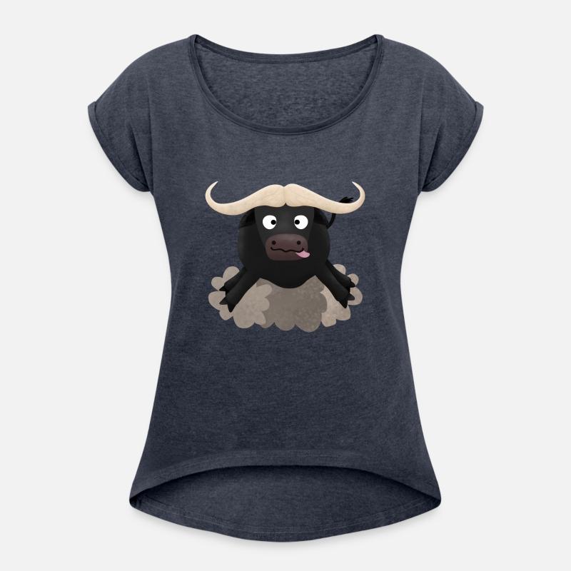 Funny running water buffalo cartoon