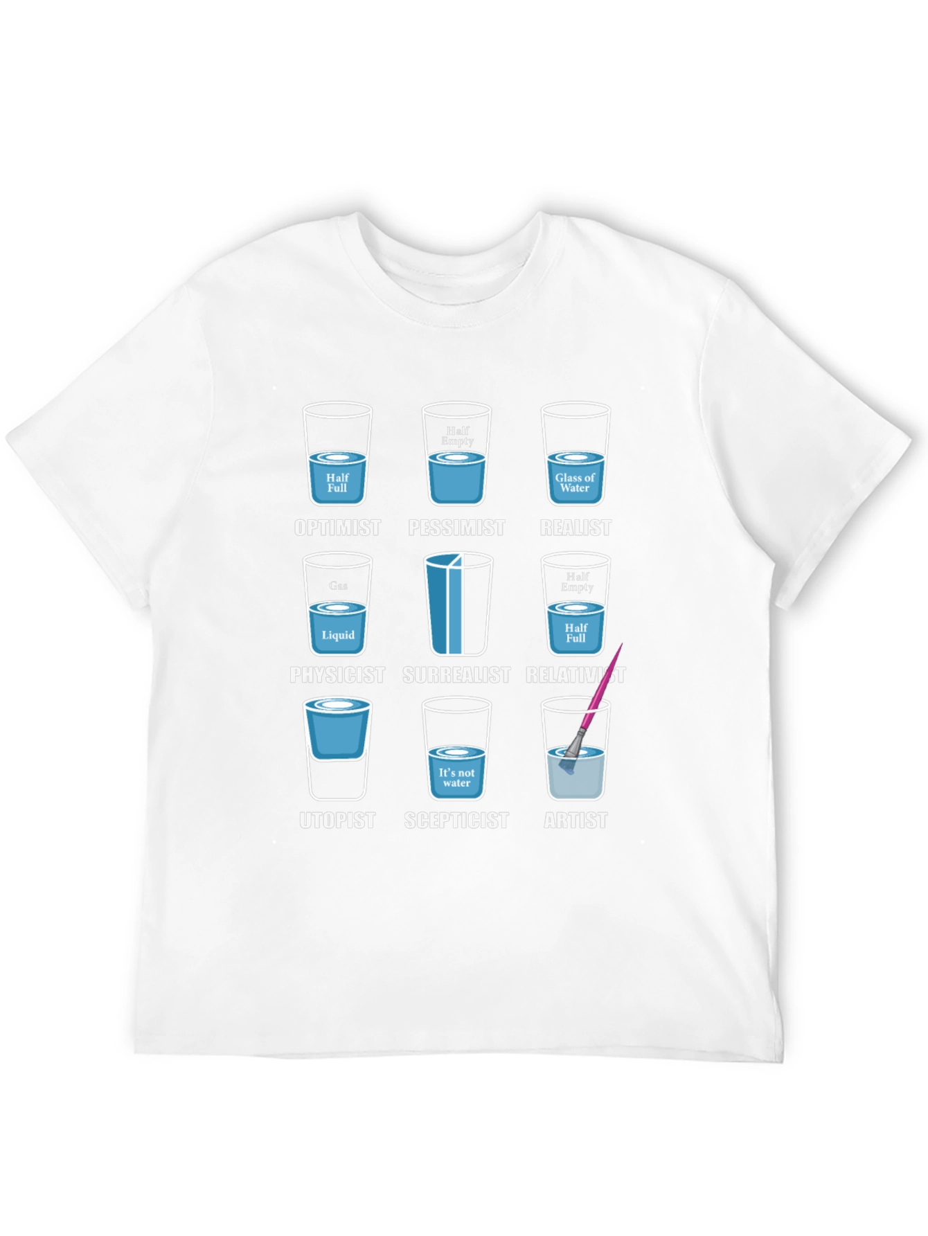 Optimist Pessimist Realist Funny Graphic Tee
