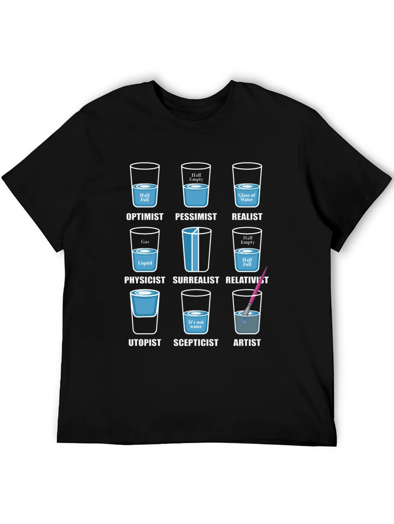Optimist Pessimist Realist Funny Graphic Tee