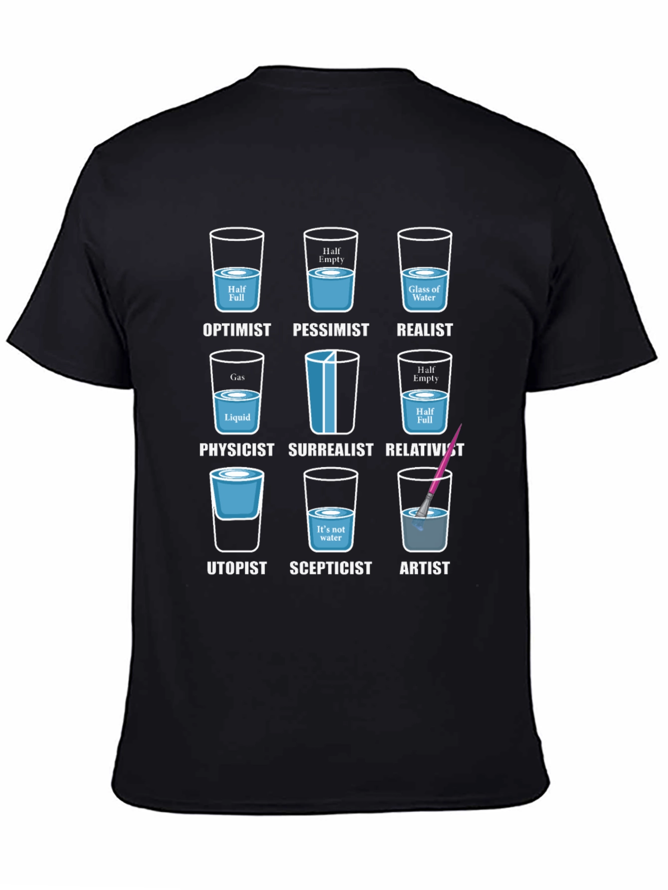Optimist Pessimist Realist Funny Graphic Tee
