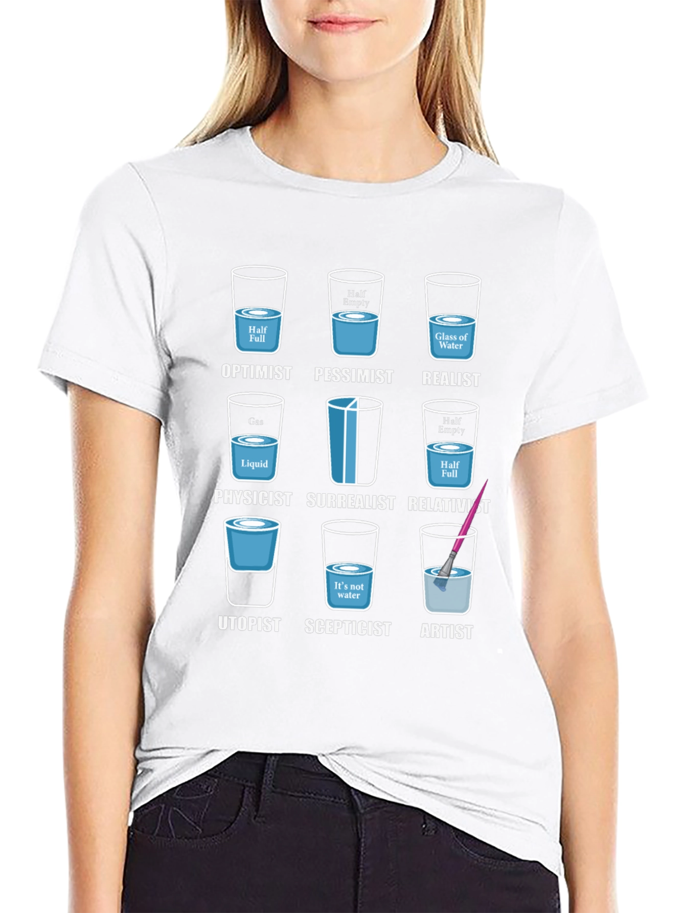 Optimist Pessimist Realist Funny Graphic Tee