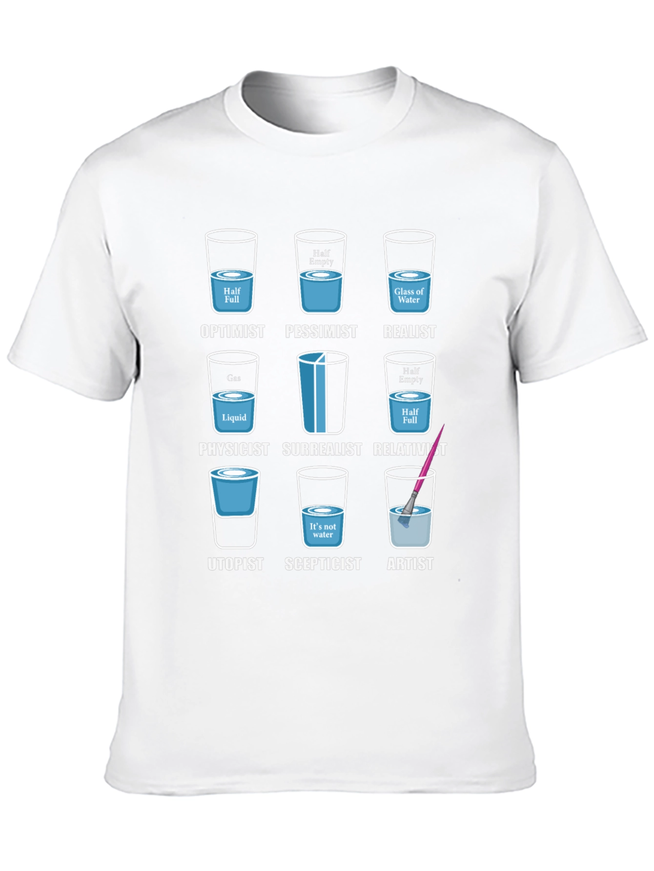 Optimist Pessimist Realist Funny Graphic Tee
