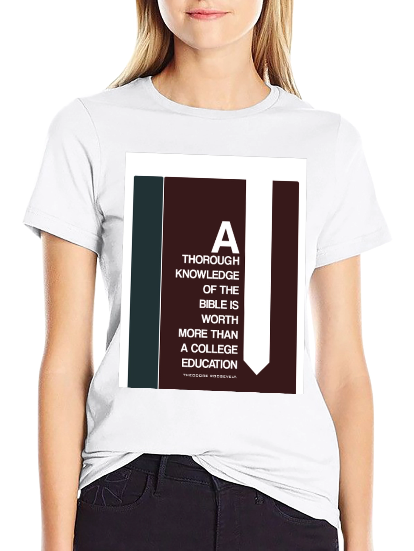 Bible Knowledge Graphic Tee - Roosevelt Quote T-Shirt