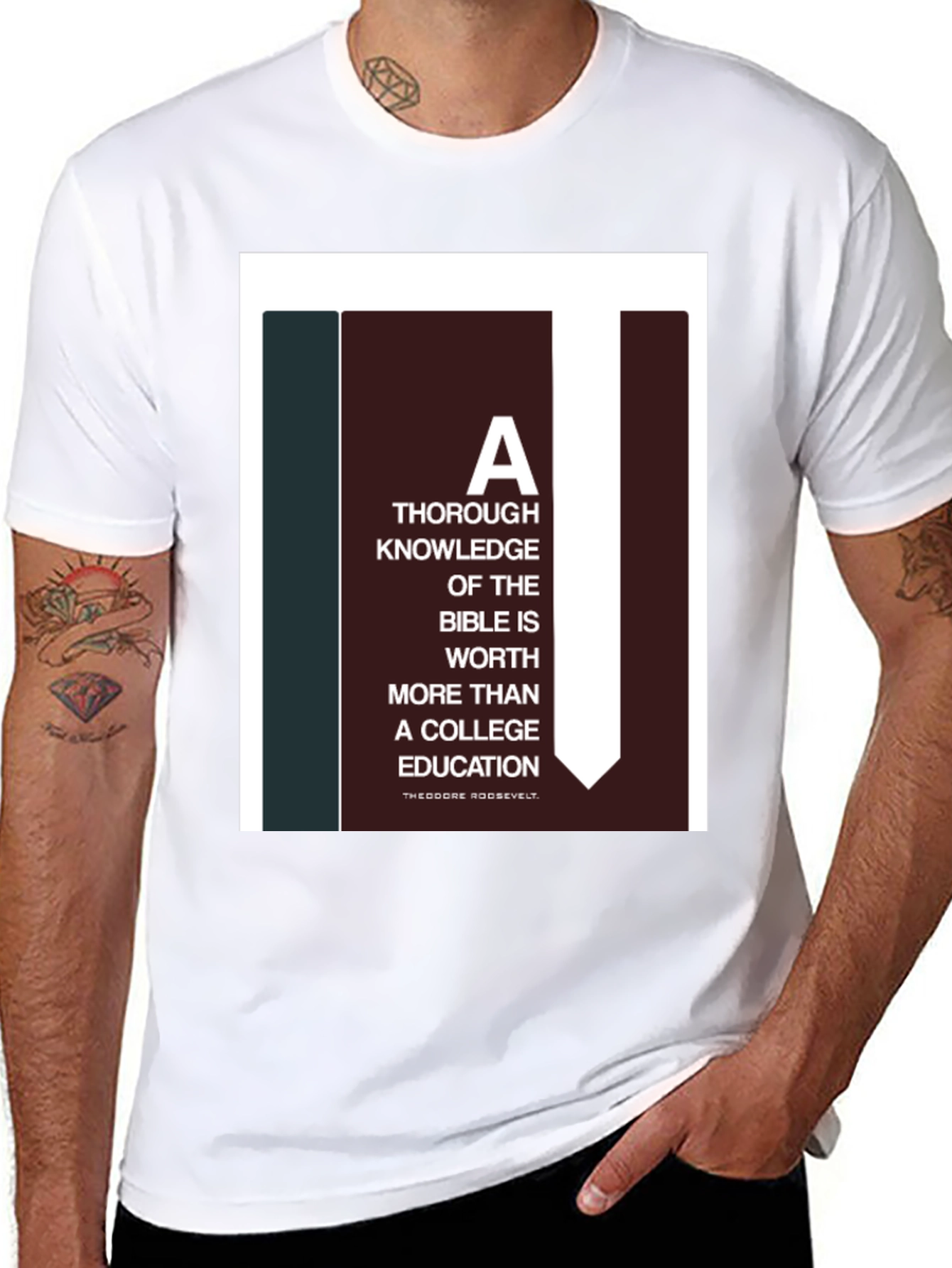 Bible Knowledge Graphic Tee - Roosevelt Quote T-Shirt