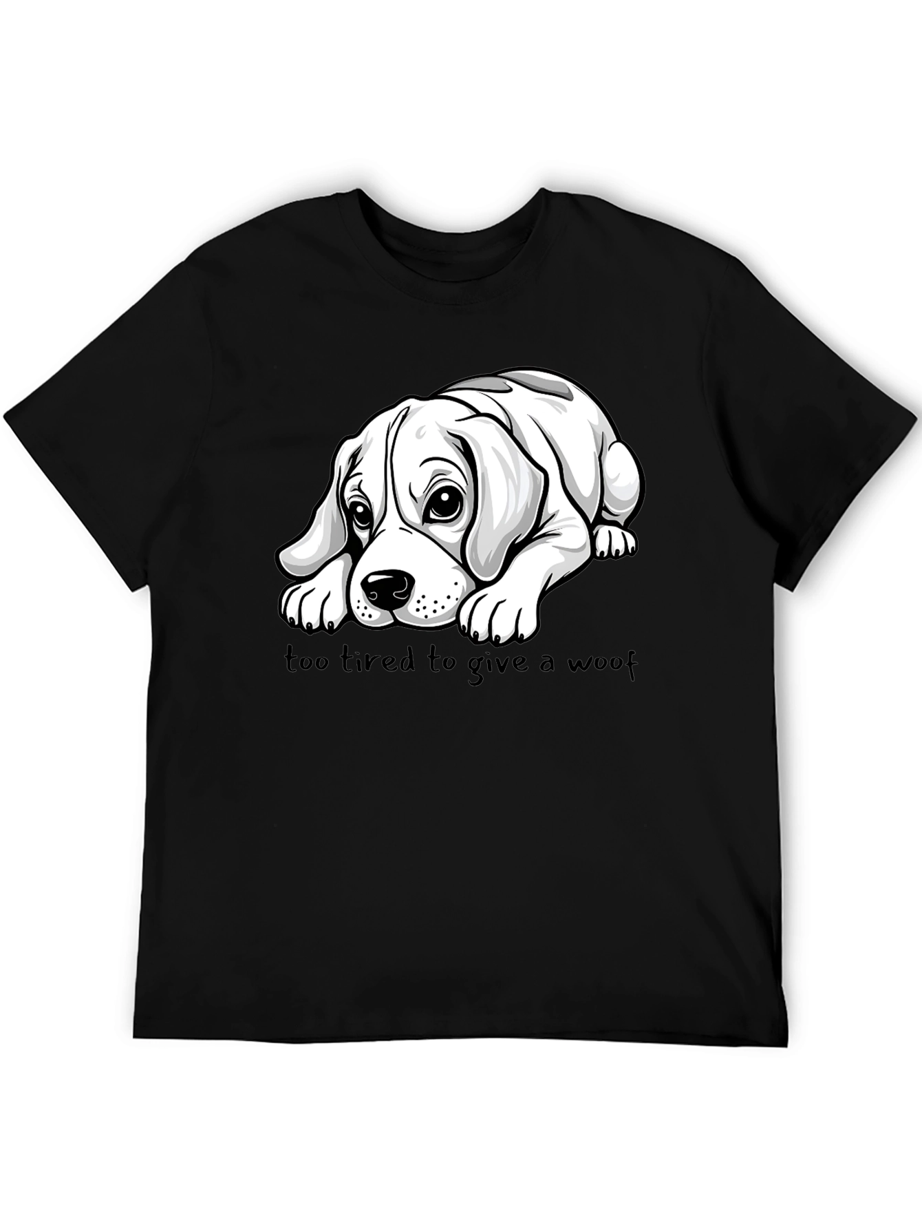 Tired Dog Graphic Tee - Unisex Black Shirt