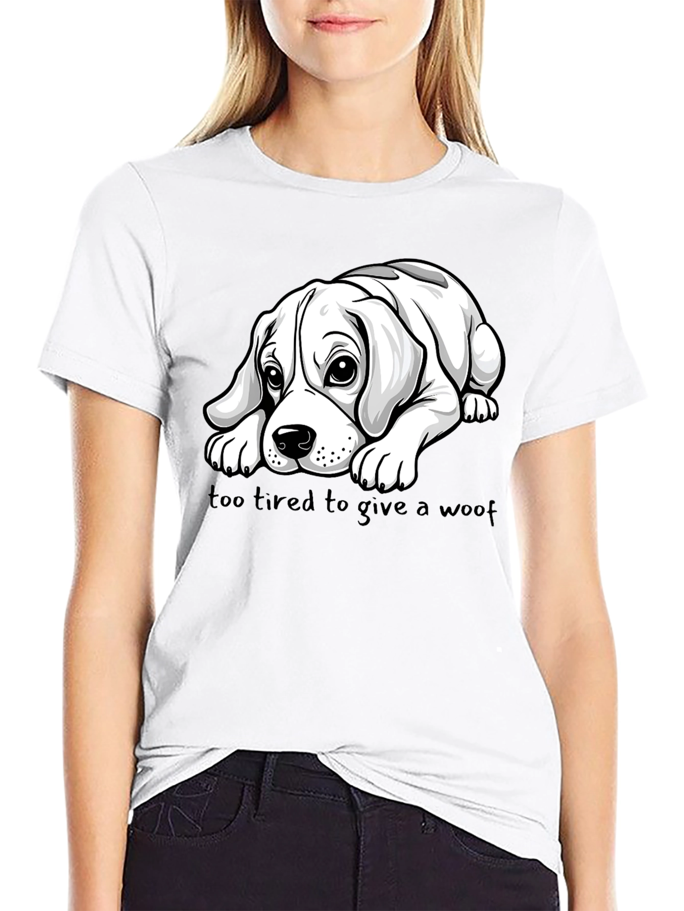 Tired Dog Graphic Tee - Unisex Black Shirt