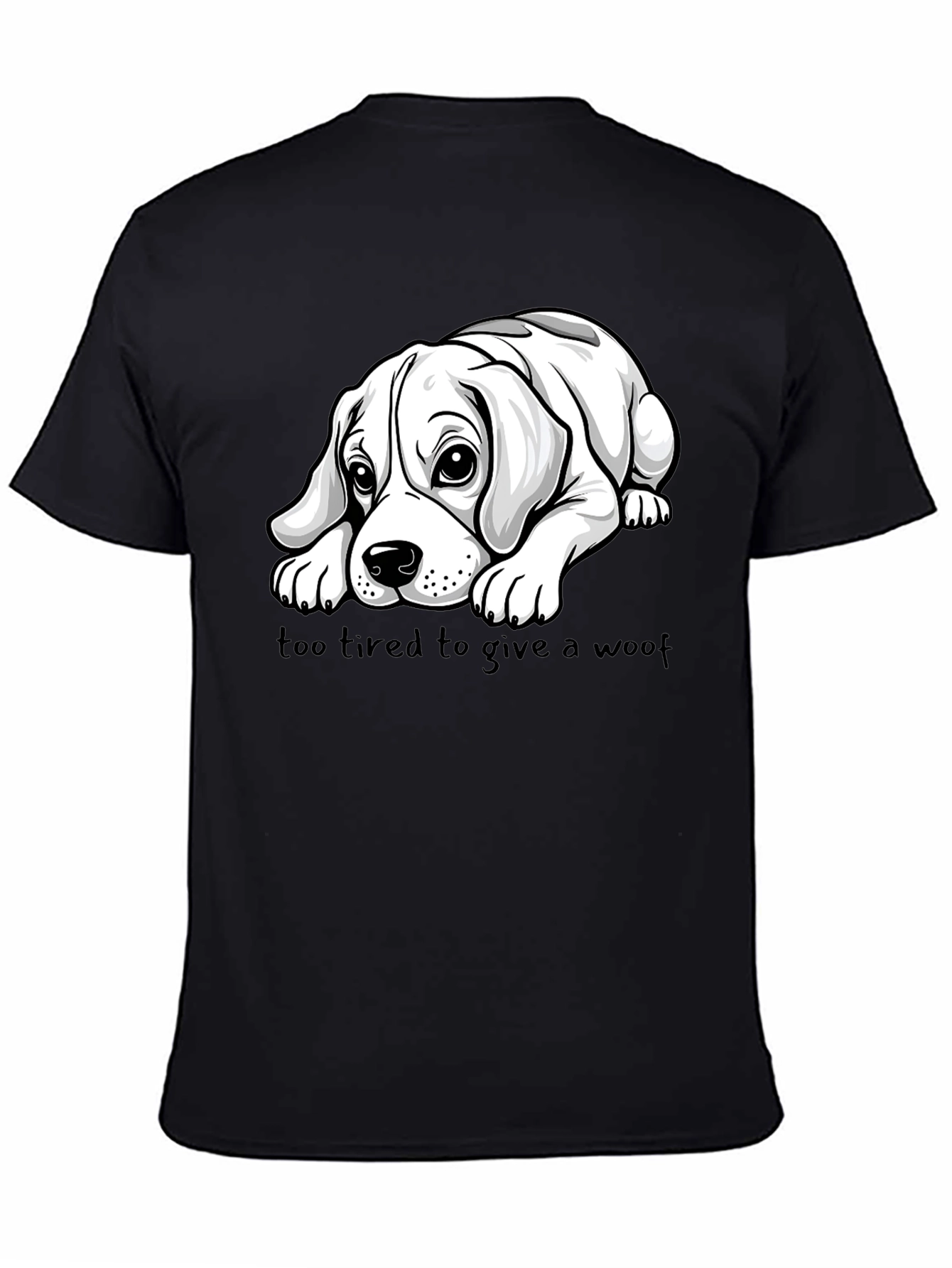 Tired Dog Graphic Tee - Unisex Black Shirt
