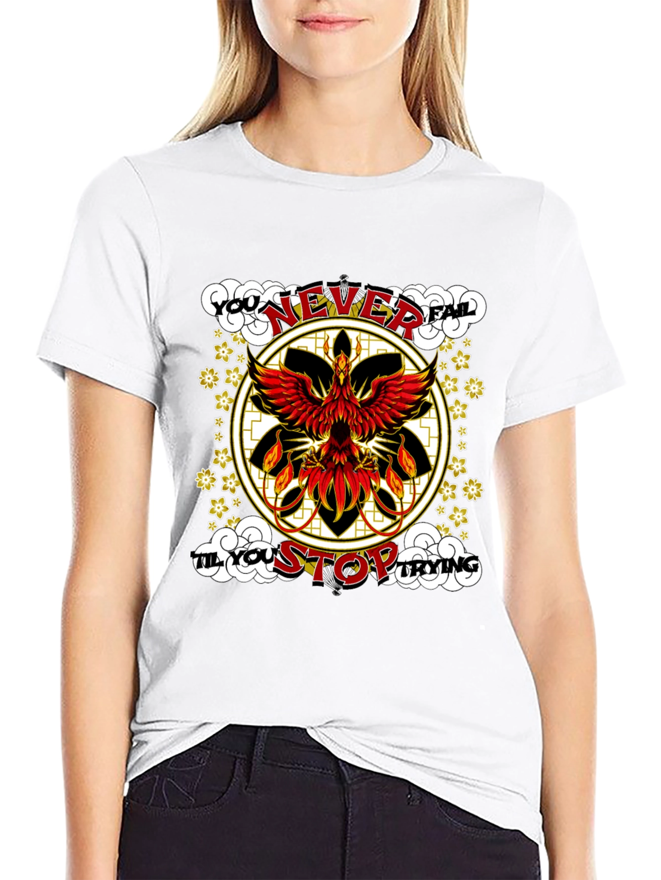 Phoenix Graphic Tee - Never Fail Motivational Shirt