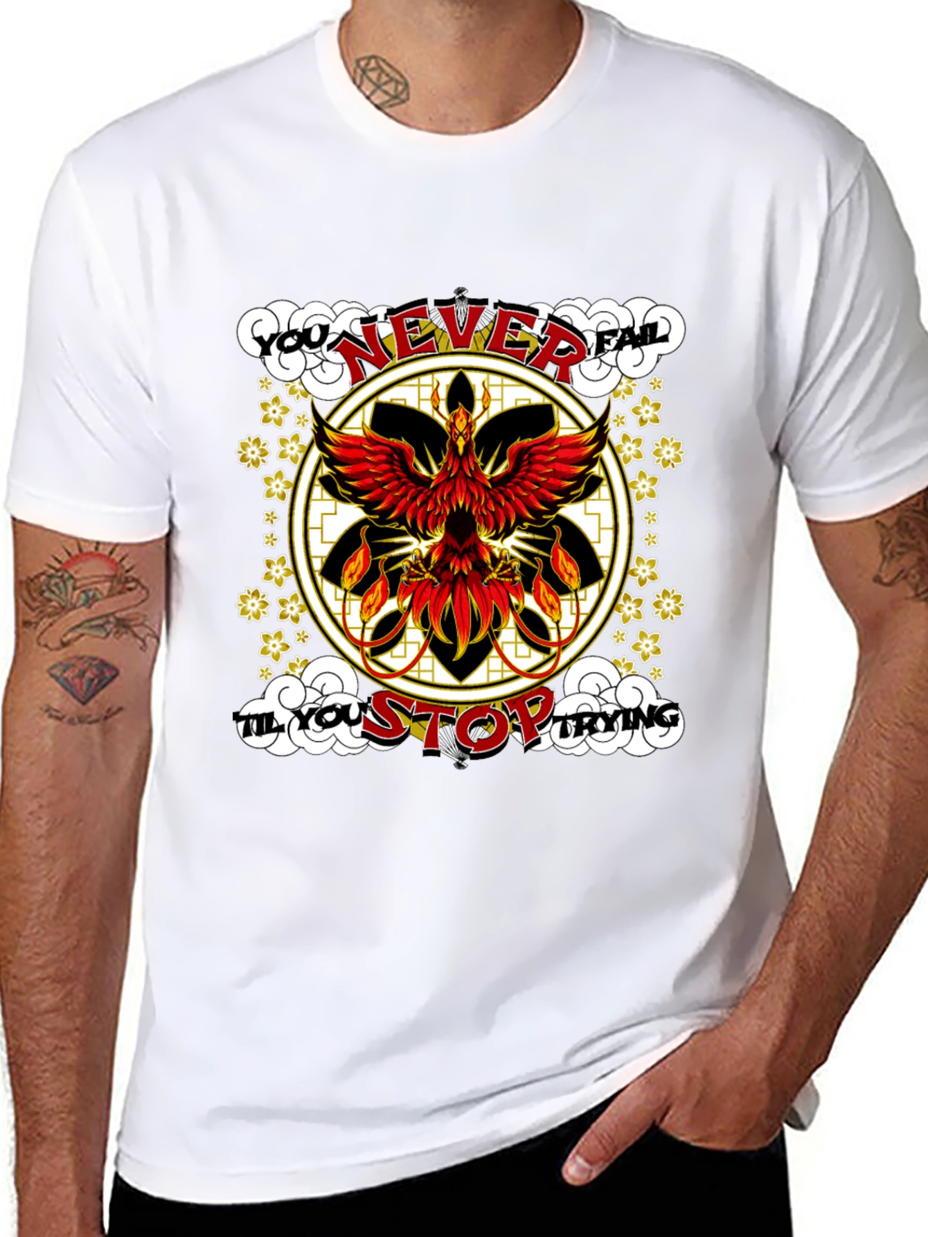 Phoenix Graphic Tee - Never Fail Motivational Shirt