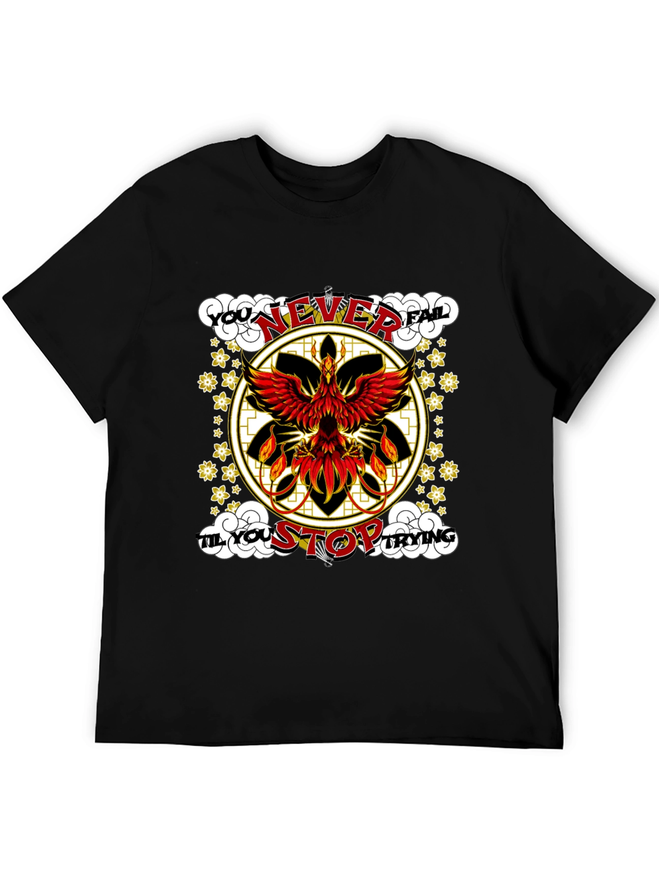 Phoenix Graphic Tee - Never Fail Motivational Shirt