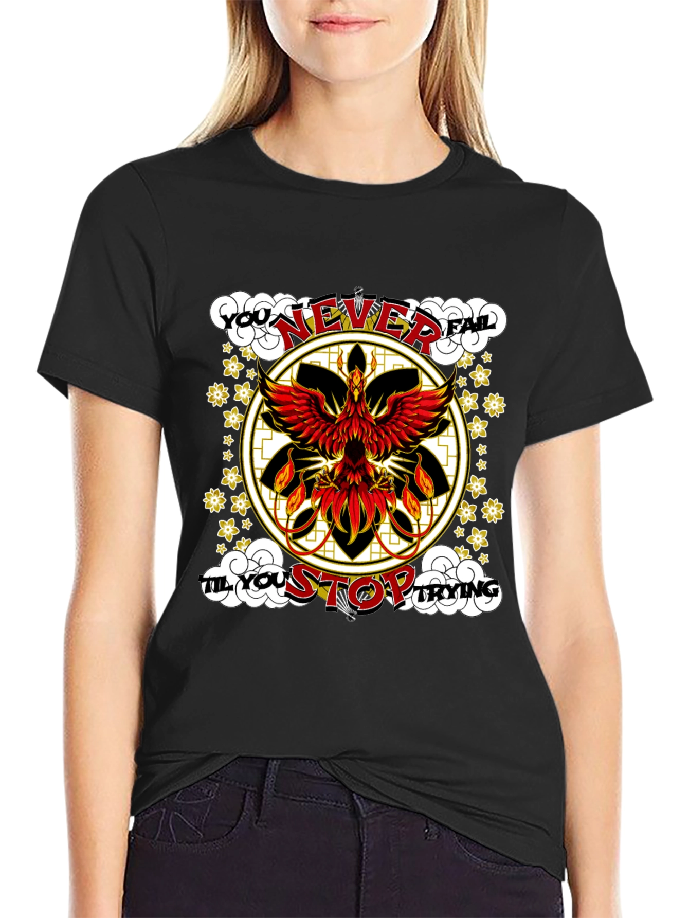 Phoenix Graphic Tee - Never Fail Motivational Shirt