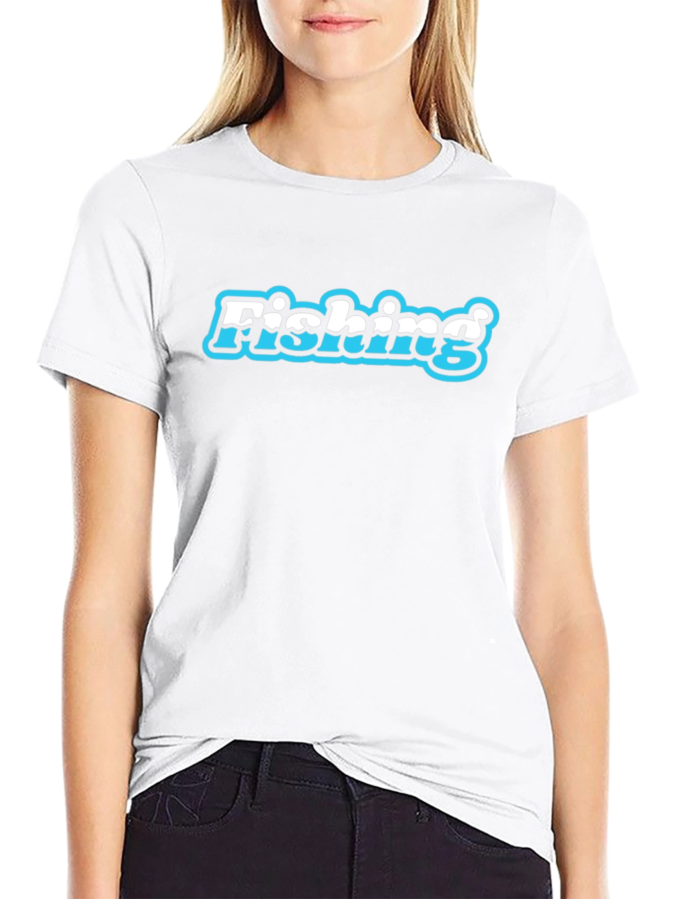 Fishing Graphic Print Mens Black T-Shirt