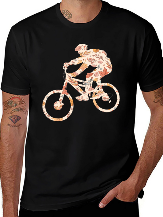 Floral Biker Graphic Tee - Black